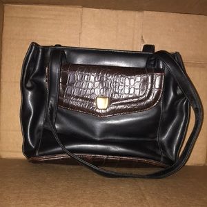 Black and brown leather purse